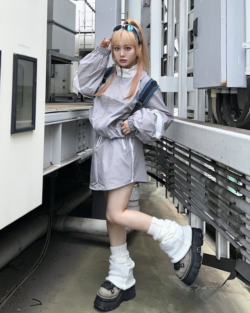 受注制【Never mind the XU】track jacket & skirt (2color)