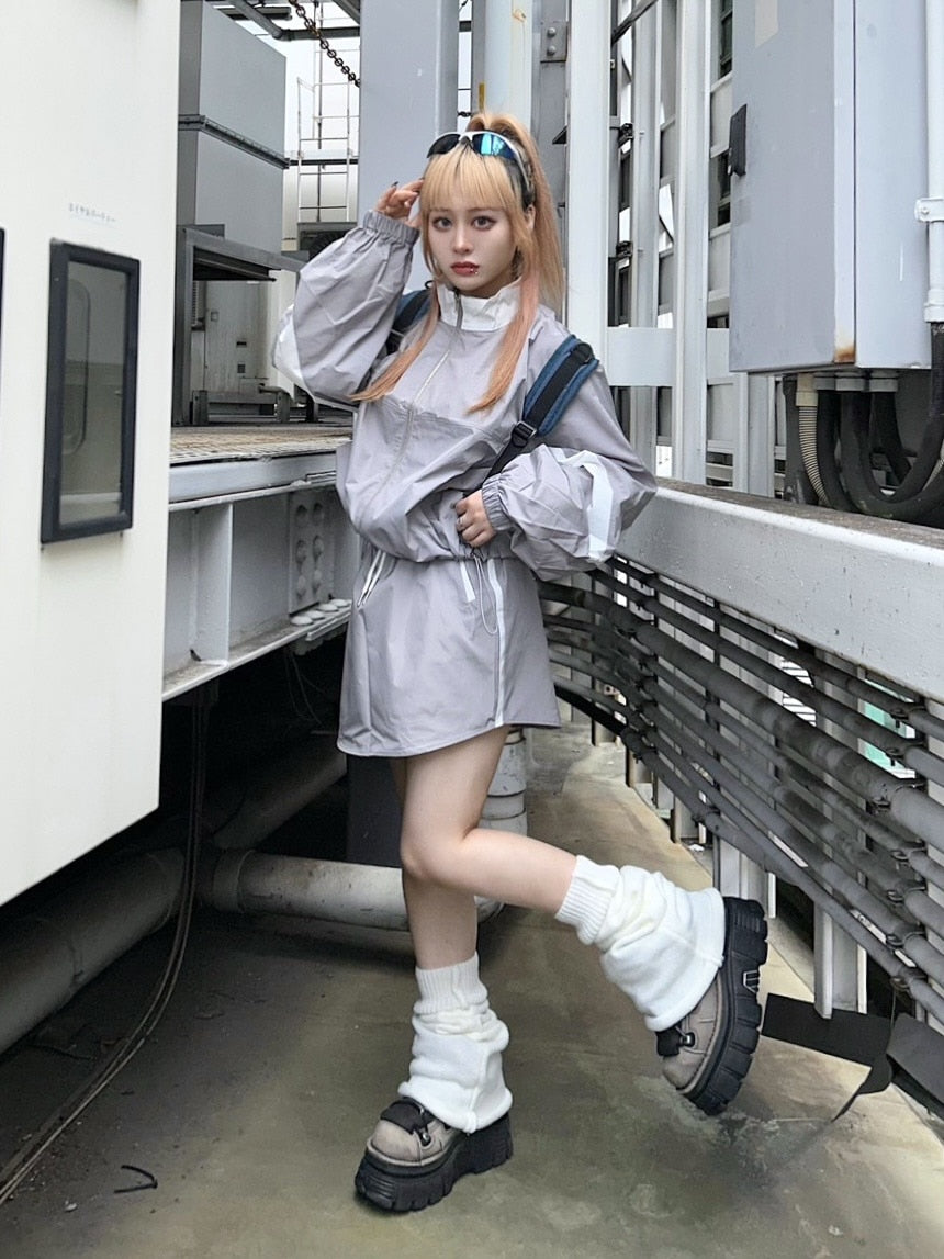 受注制【Never mind the XU】track jacket & skirt (2color)