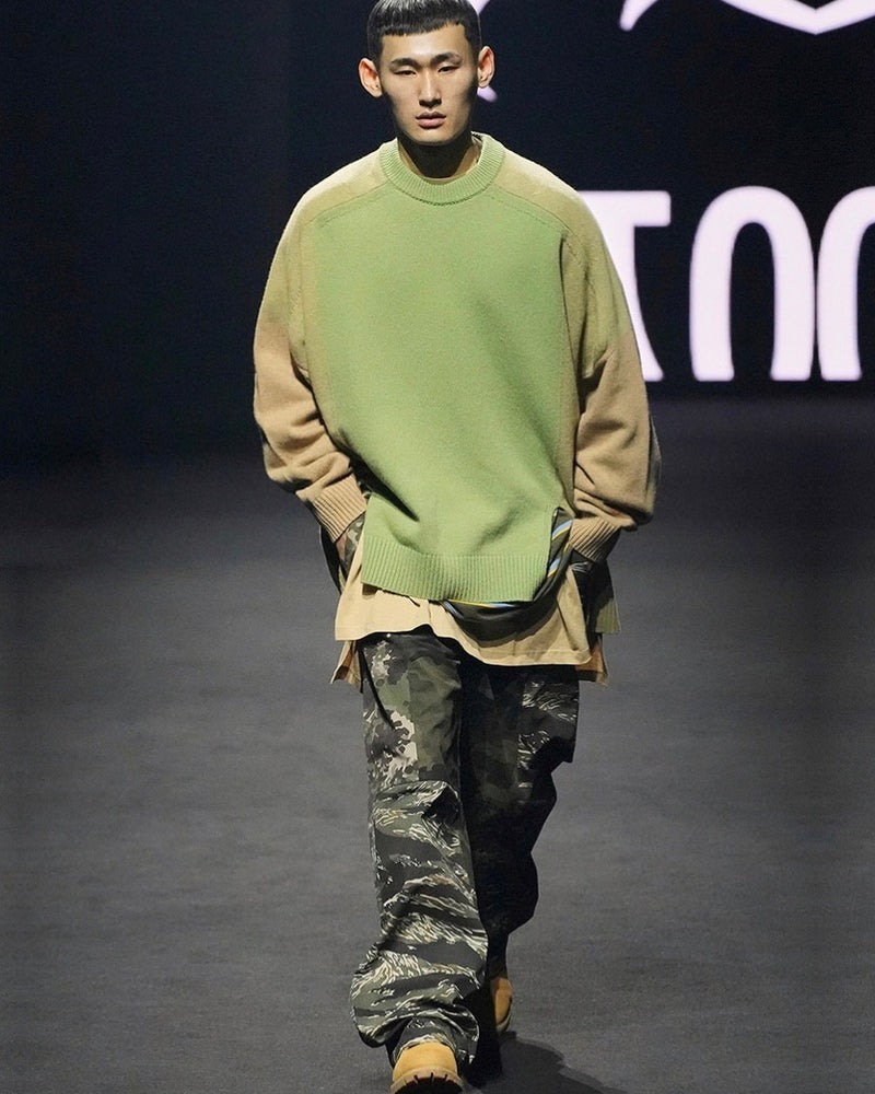 【AJOBYAJO】Tri Color Mixed Sweater