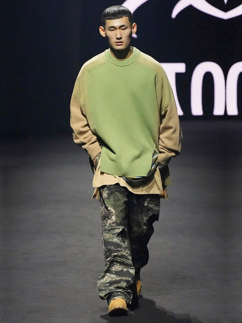 【AJOBYAJO】Tri Color Mixed Sweater