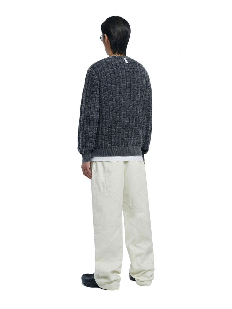 【NOMANUAL】SYMBOL JACQUARD KNIT / 【ノーマニュアル】シンボルジャガード長袖ニット