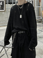 大阪店WEB限定受注制【Chikashitsu +】damage mohair knit (3color)