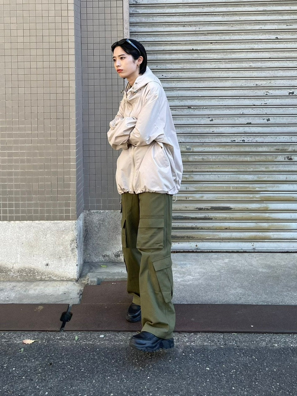 受注制【Chikashitsu +】unisex cropped hooded blouson (3color) / 【チカシツプラス】ユニセックスクロップドフード長袖ブルゾン