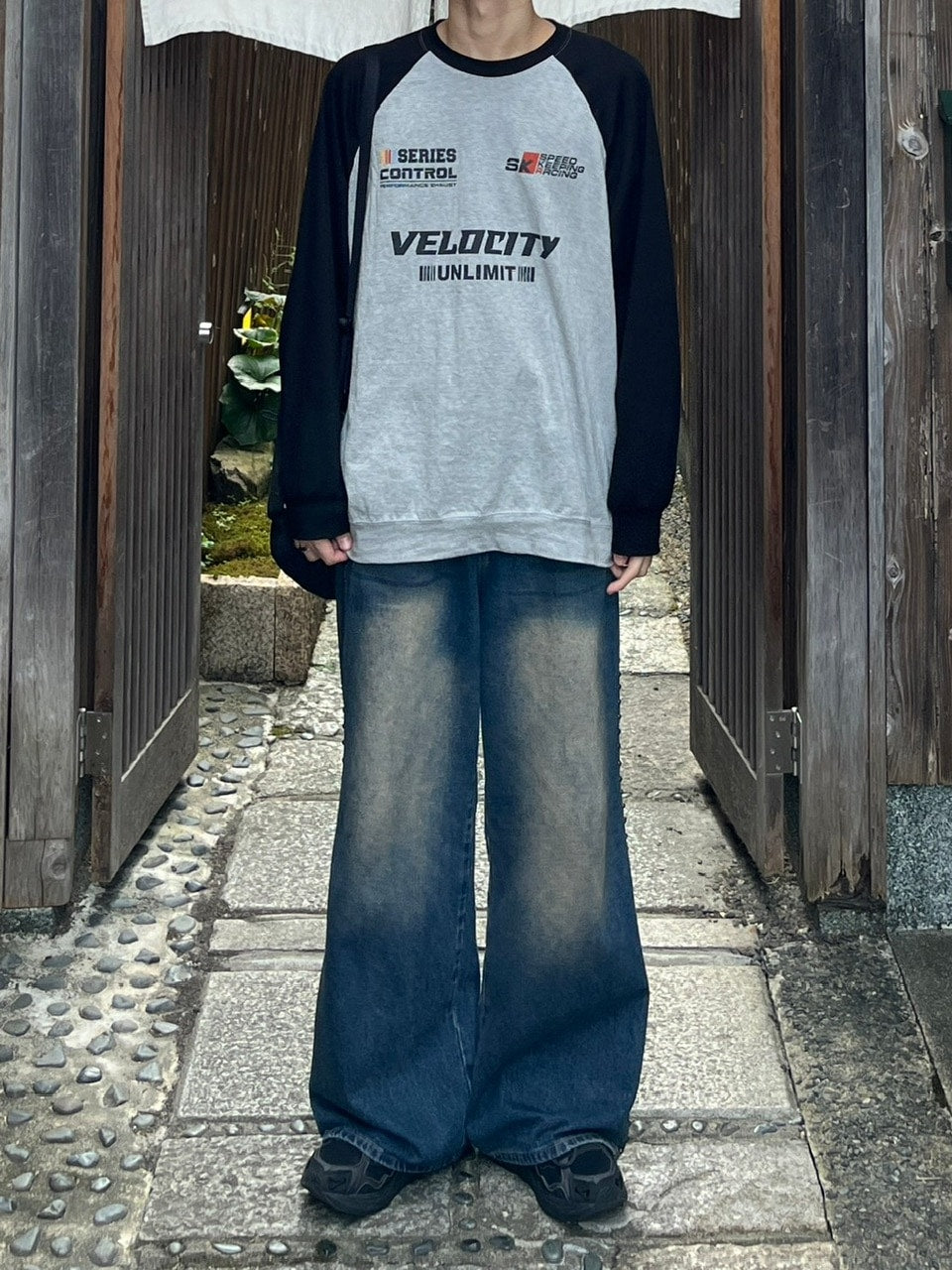 受注制【youll】velocity raglan long sleeve tee (2color)