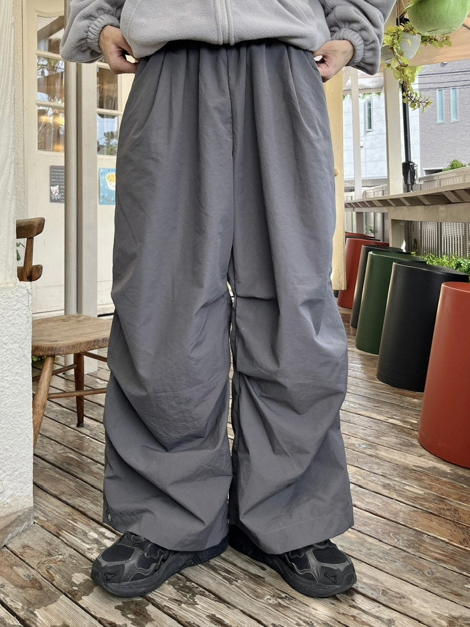 受注制【youll】snap button tuck wide pants (3color)