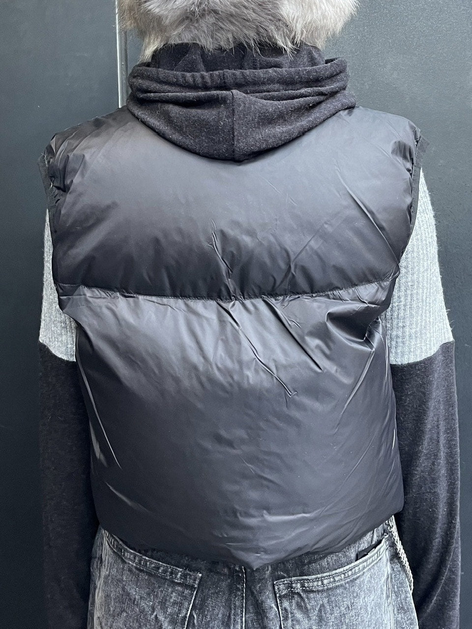 受注制【Never mind the XU】short padding vest (2color) / 【ネバーマインドザエックスユー】ショートパディングベストダウンジャケット