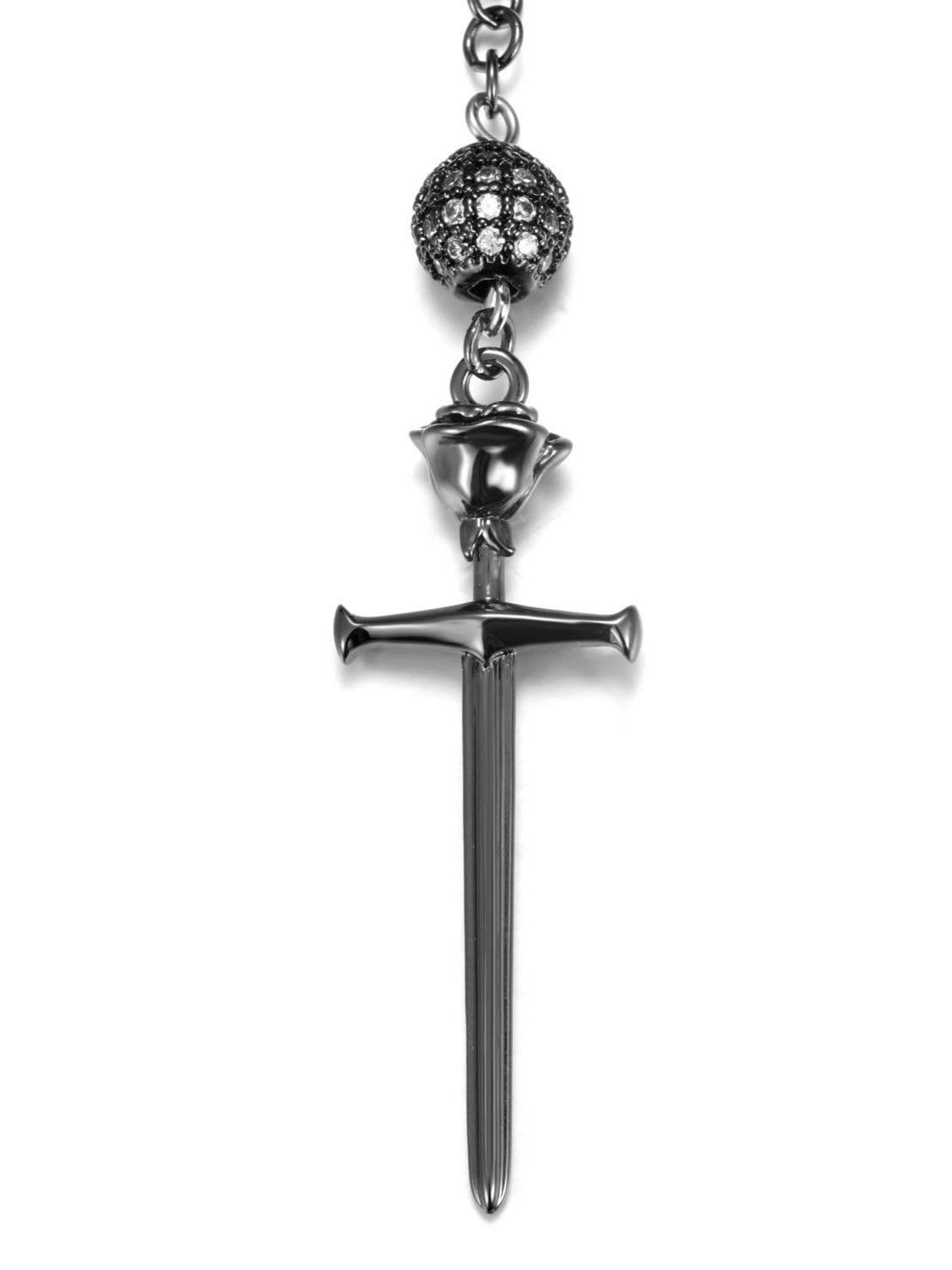 【MR. ENJOY DA MONEY】Sword and rose necklace