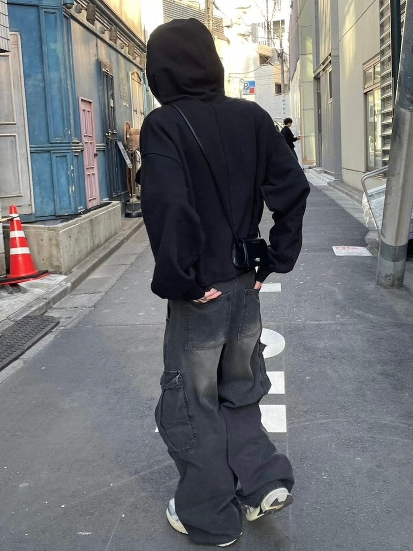 受注制【nmtc +】unisex cropped hoodie (4color)