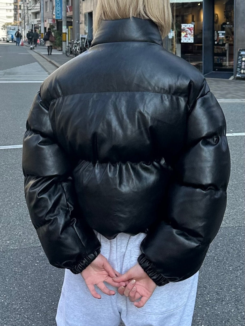 大阪店WEB限定受注制【Chikashitsu +】fake leather padded blouson