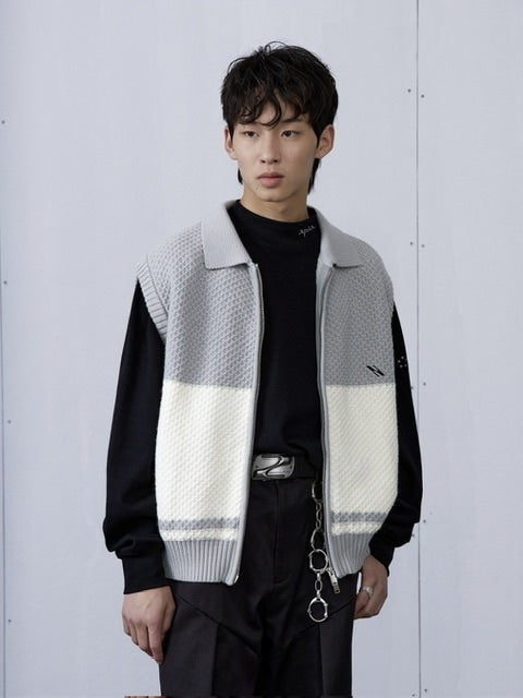 【ARCH by ROARINGWILD】ACADEMIC ZIPPER KNIT VEST
