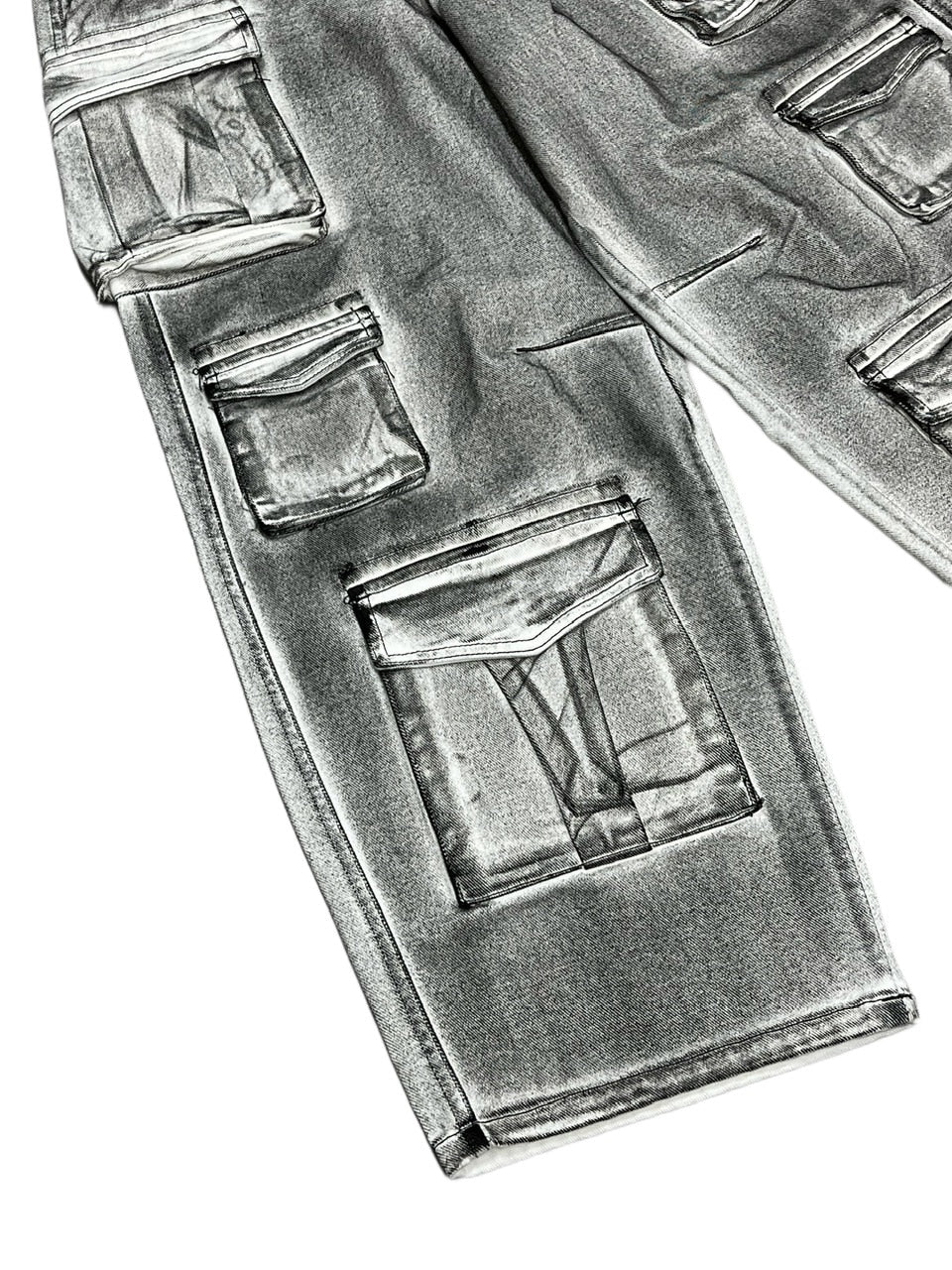 【Never mind the XU】pocket cargo denim pants 2 (2color) / 【ネバーマインドザエックスユー】ポケットカーゴワイドデニムパンツ