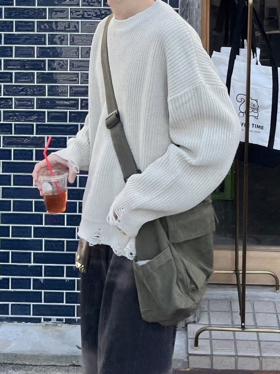 受注制【youll】damage round knit (3color)