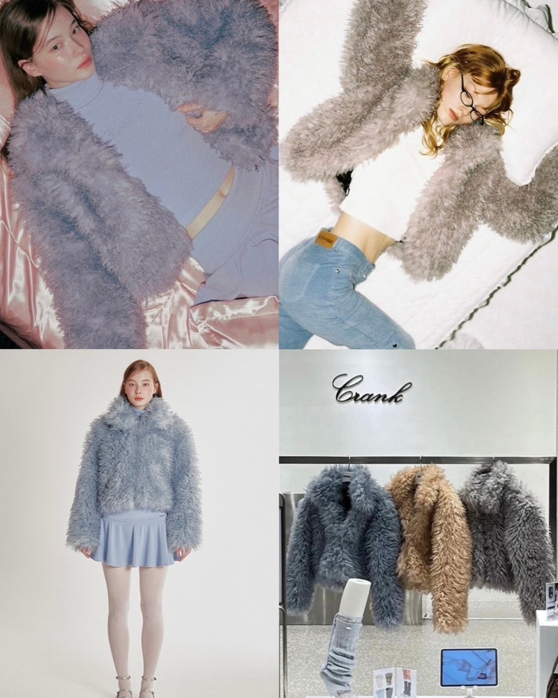 【CRANK】TWO-TONE HEAVY FUR JACKET