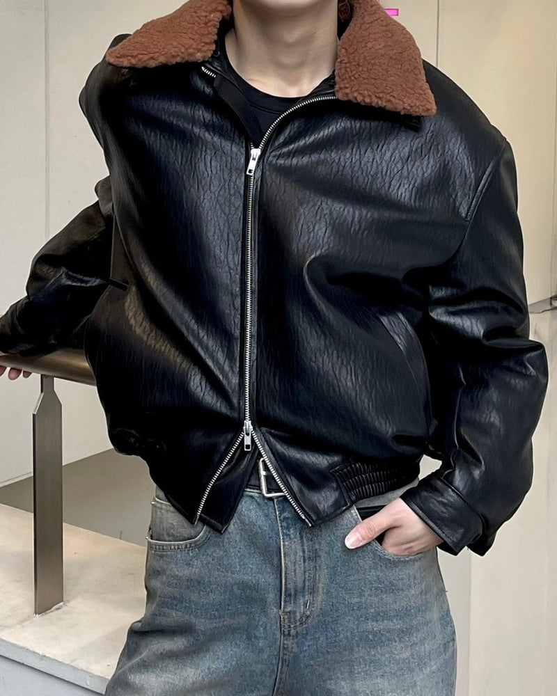 受注制【Chikashitsu +】biker leather mustang jacket