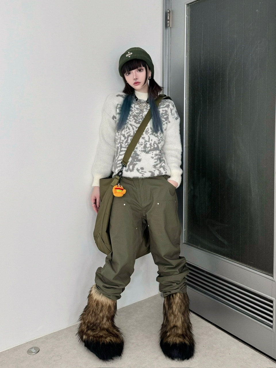 国際配送【Never mind the XU】mohair short knit