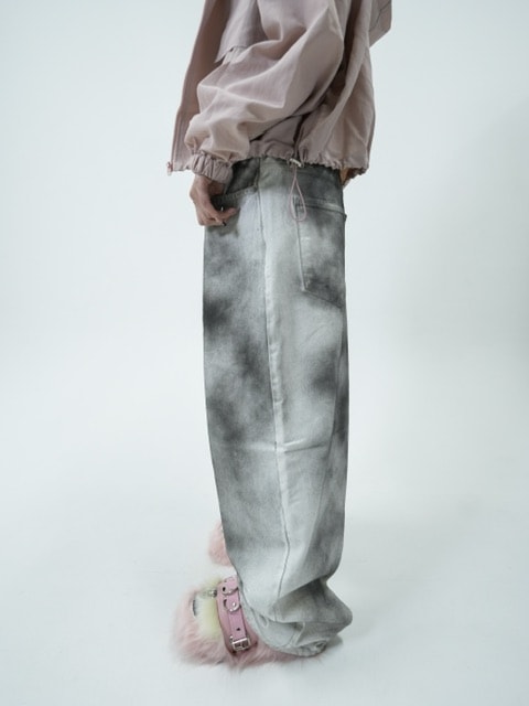 受注制【nmtc +】paint denim wide pants