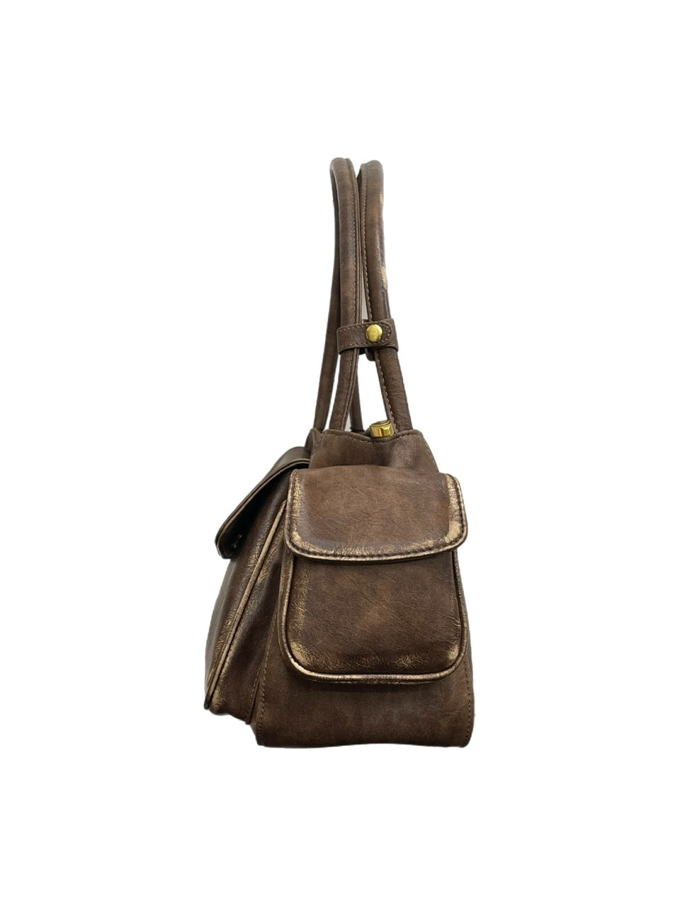 【Chikashitsu +】vintage leather hand bag (2color)