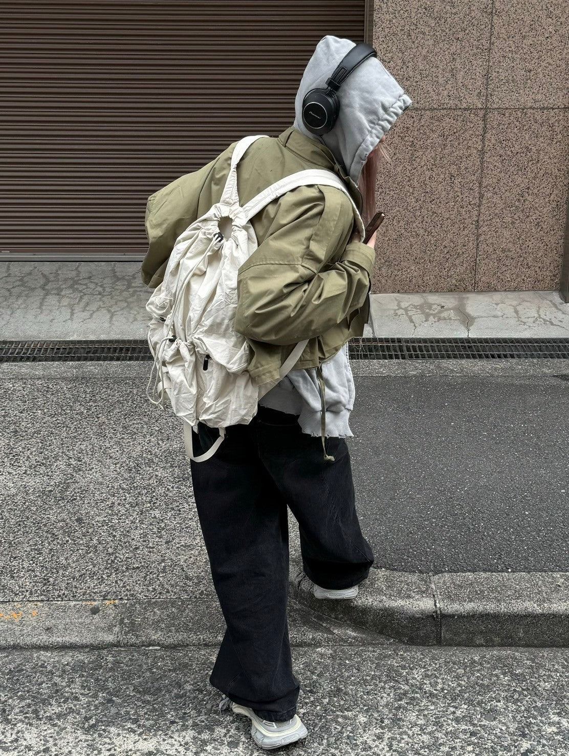 受注制【Chikashitsu +】pocket string backpack (2color) / 【チカシツプラス】ポケットストリングバッグパック