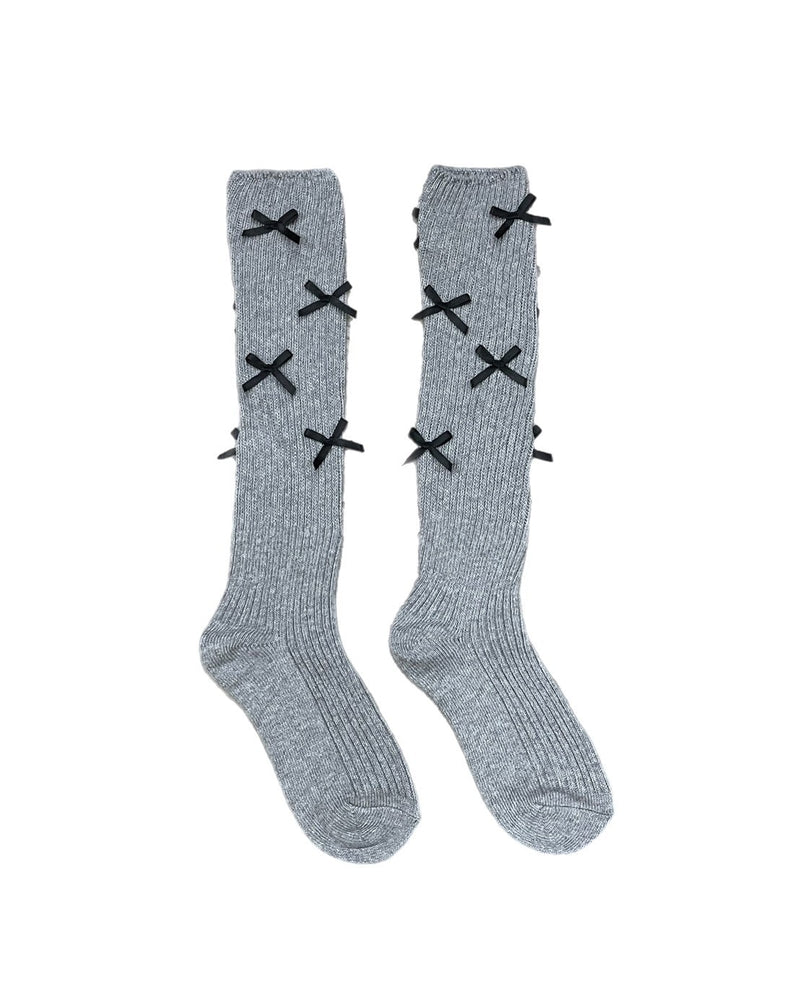 受注制【Chikashitsu + LADIES】ribbon socks (4color)