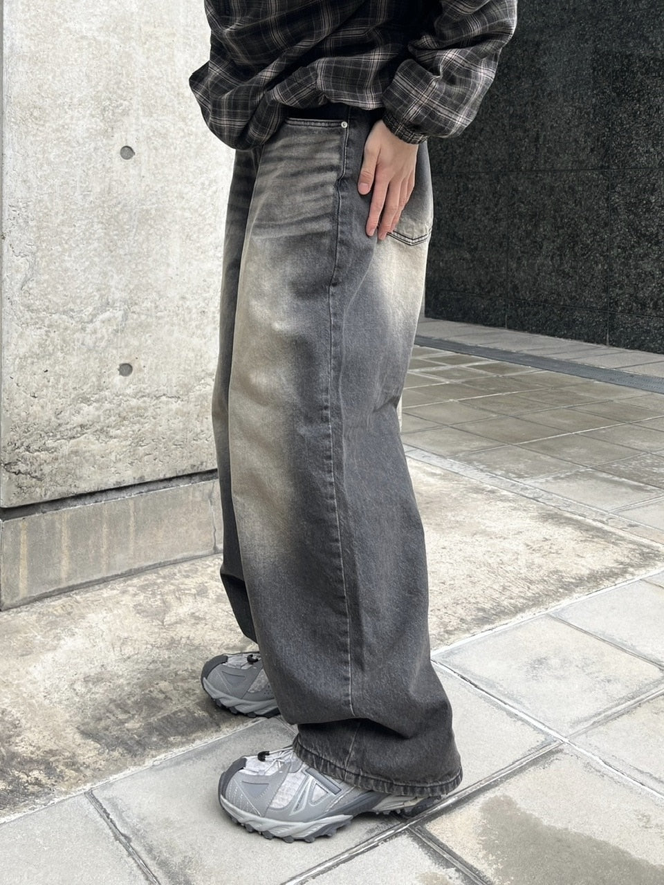 受注制【youll】faded wide denim pants