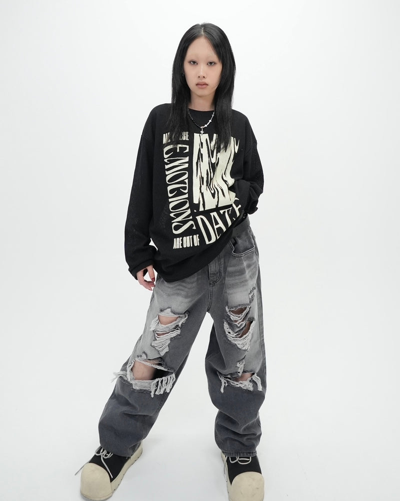 受注制【Bizarre Maiden】vintage mesh long sleeve (2color)