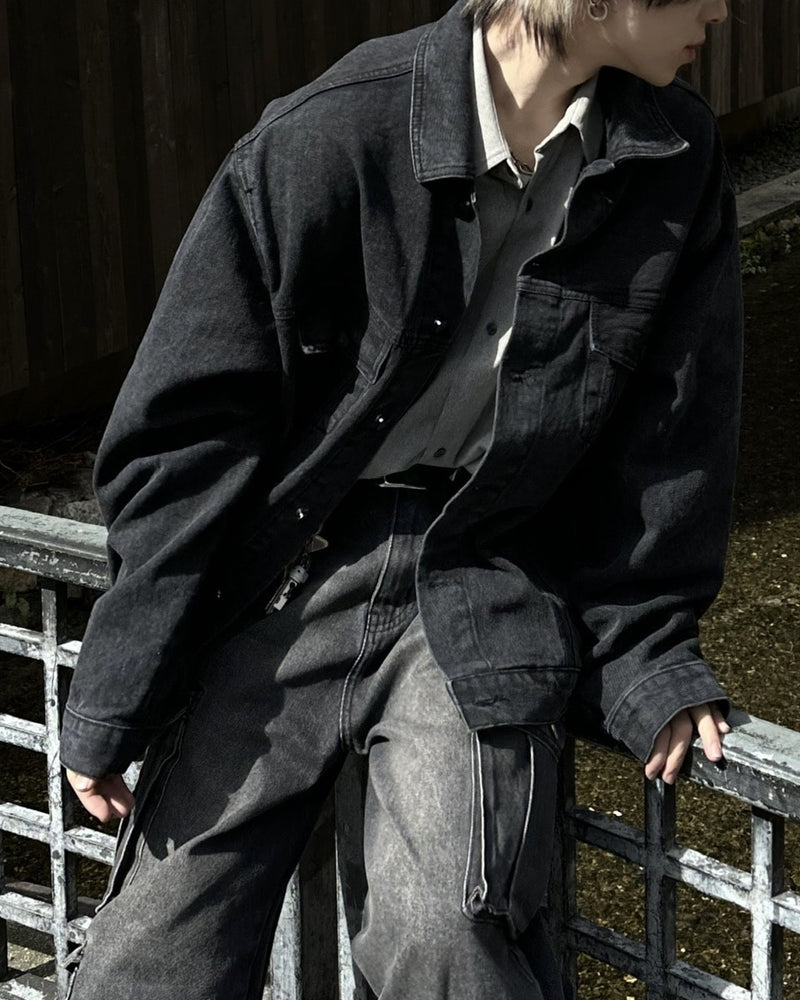 大阪店WEB限定受注制【Chikashitsu +】back design denim jacket