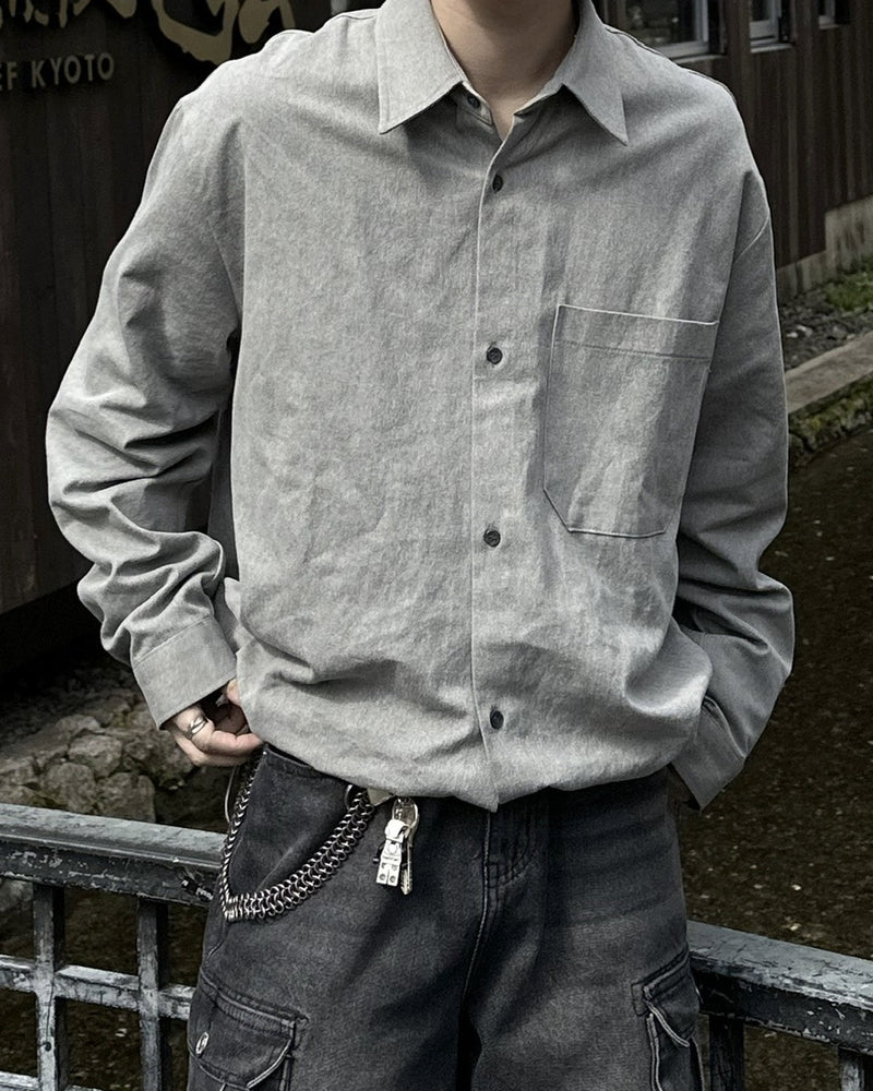 大阪店WEB限定受注制【Chikashitsu +】pigment draw code shirt (2color)