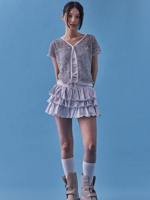 【FANCY CLUB】PUFF SWEAT CANCAN MINI SKIRT