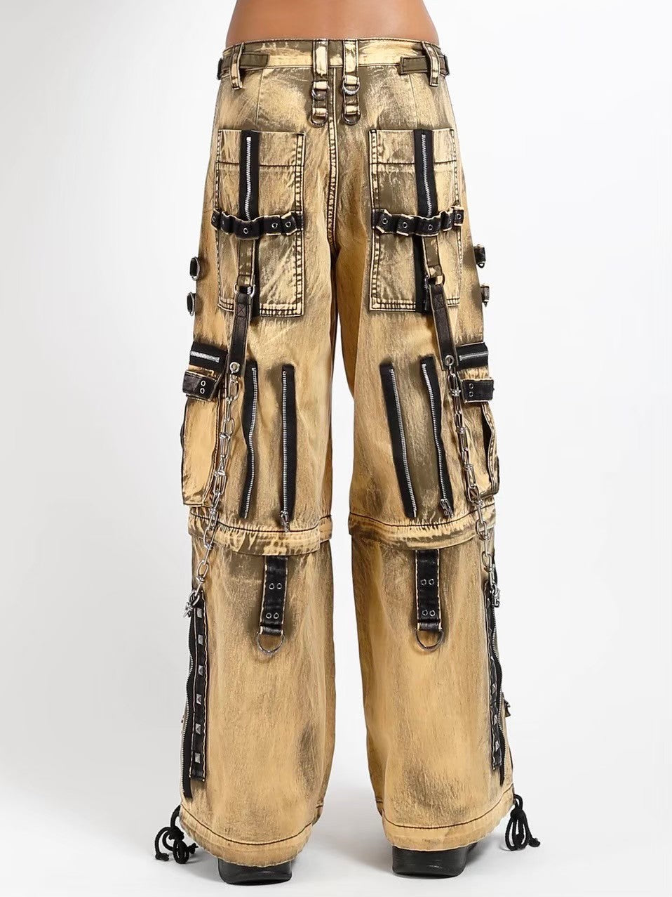 【TRIPP nyc】POWER WASH PANT[AF7641MB] / 【トリップ エヌワイシー】ベルトストラップボンテージポケットウォッシュデニムワイドパンツ