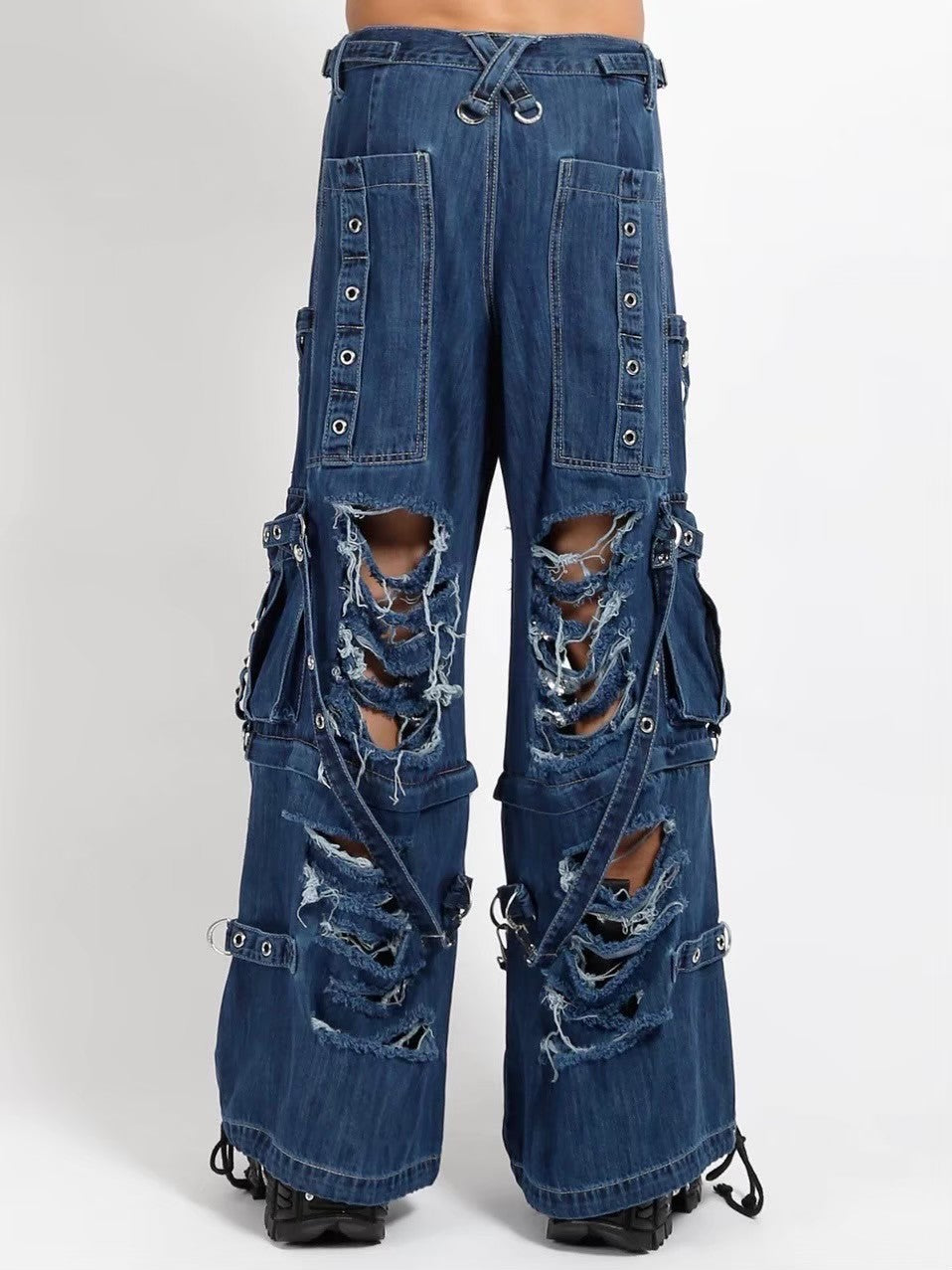 【TRIPP nyc】DENIM STRAP SHREDDER PANT[JM7117MR]