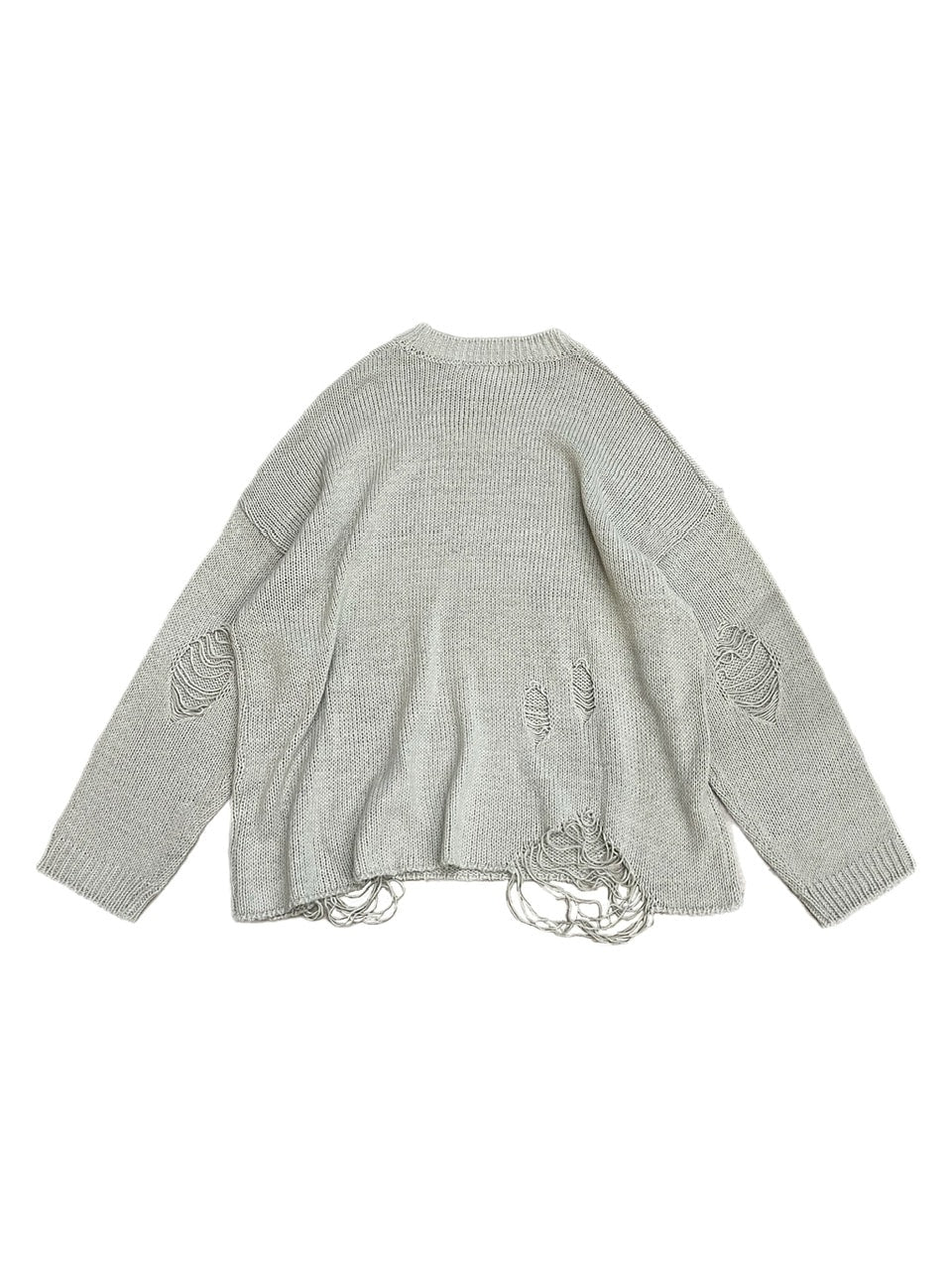 受注制【Chikashitsu +】oversized damage knit (2color) / 【チカシツプラス】オーバーサイズダメージ長袖ニット