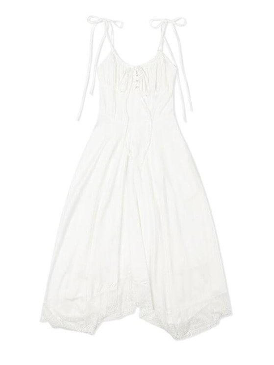 【Uglyshadow】LACE RIBBON SLEEVELESS DRESS