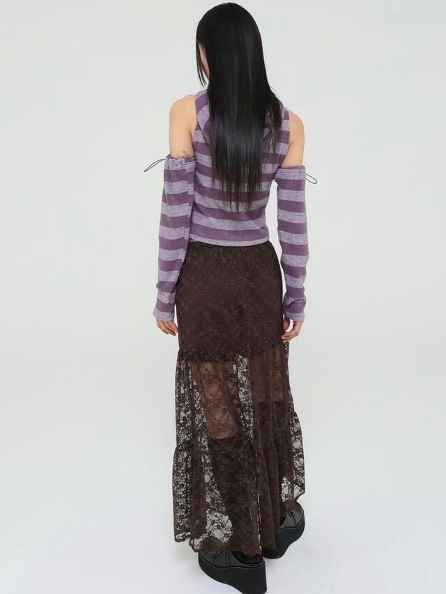 【Uglyshadow】FLOWER LACE LONG SKIRT