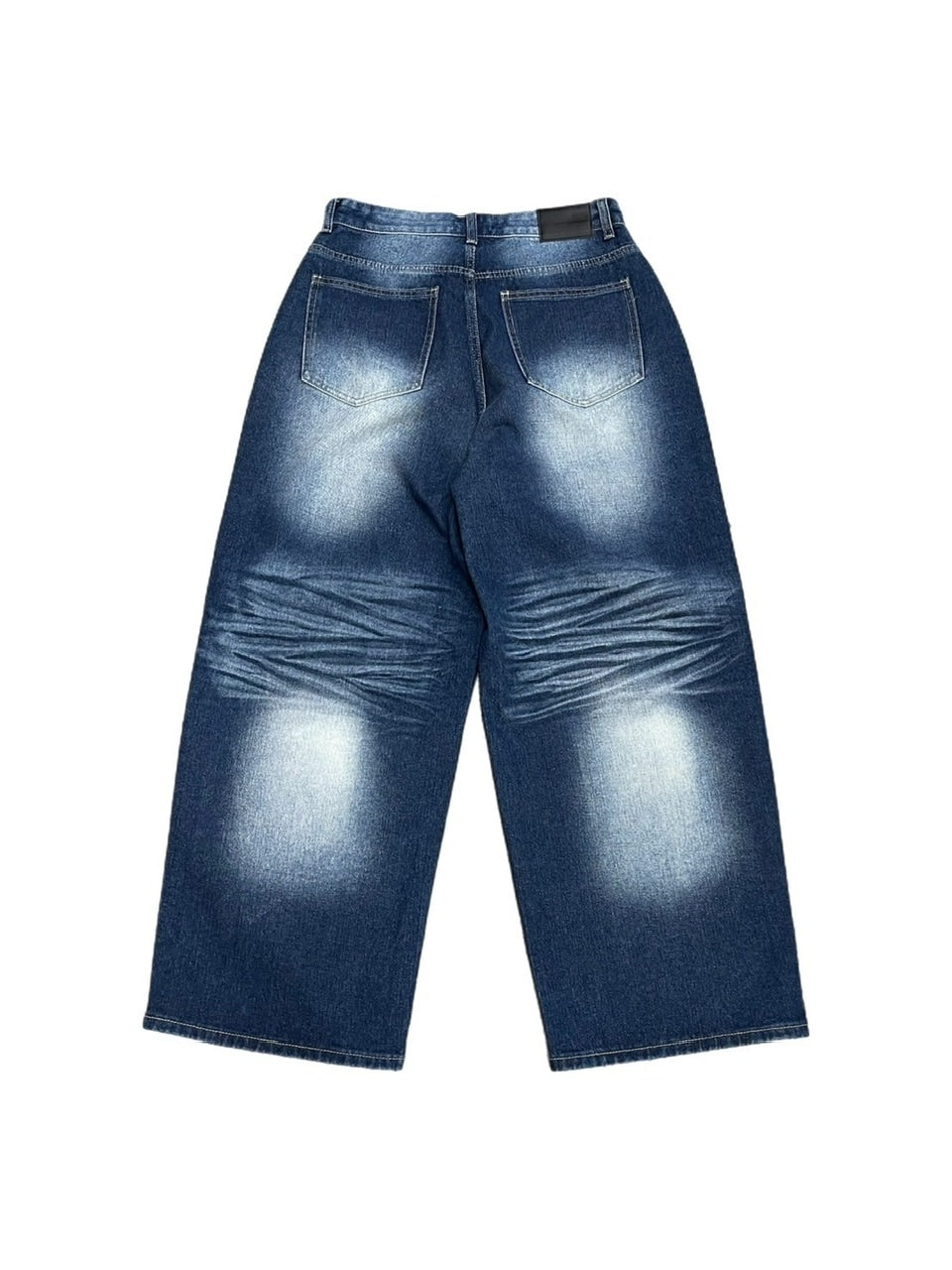 【Chikashitsu +】design washing wide denim pants (2color) / 【チカシツプラス】デザインウォッシングワイドデニムパンツ