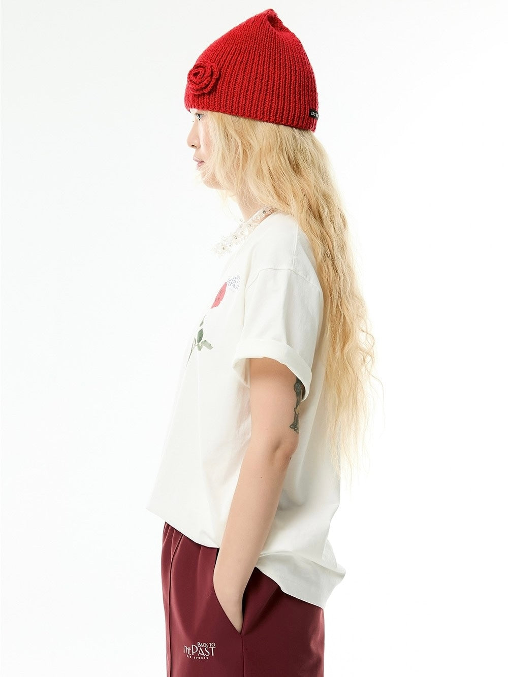 【ESC STUDIO】rose beanie made by mom and aunt