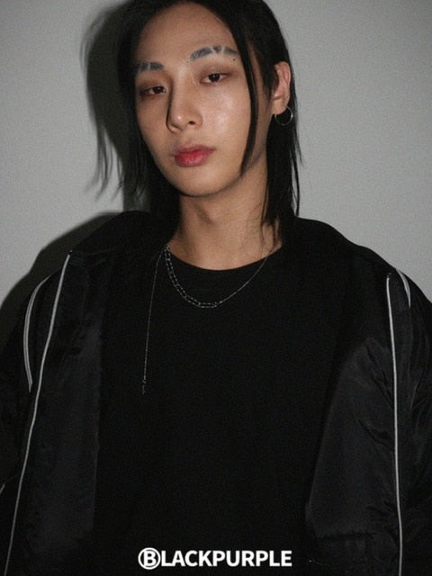 【BLACK PURPLE】CUSTOM layered clip sliding necklace