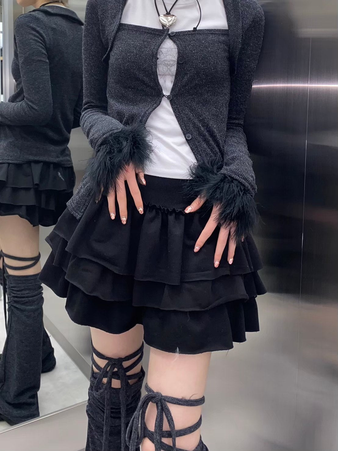 受注制【nmtc +】fur borero cardigan (2color)