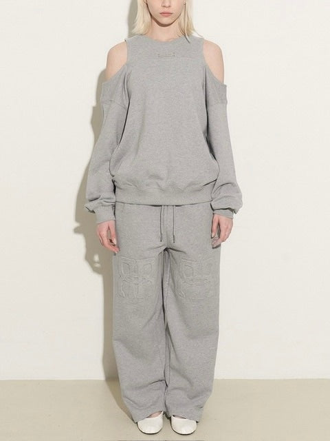 【ROCK CAKE】Open Shoulder Sweatshirt