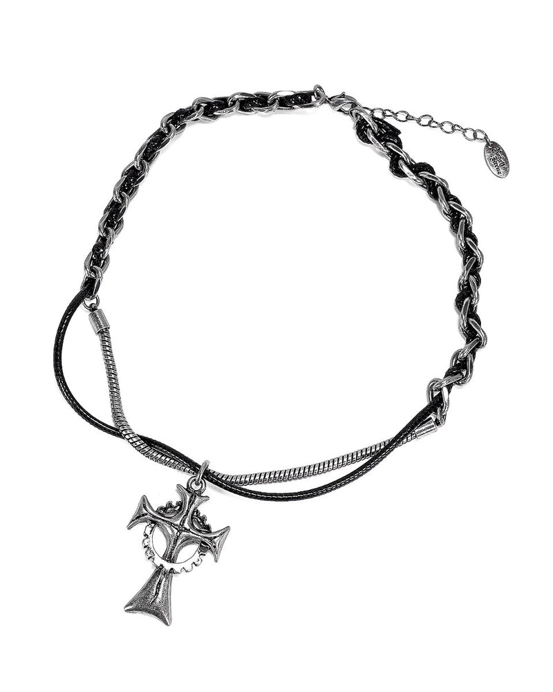 【Rosen Kreuz】guilty cross leather necklace