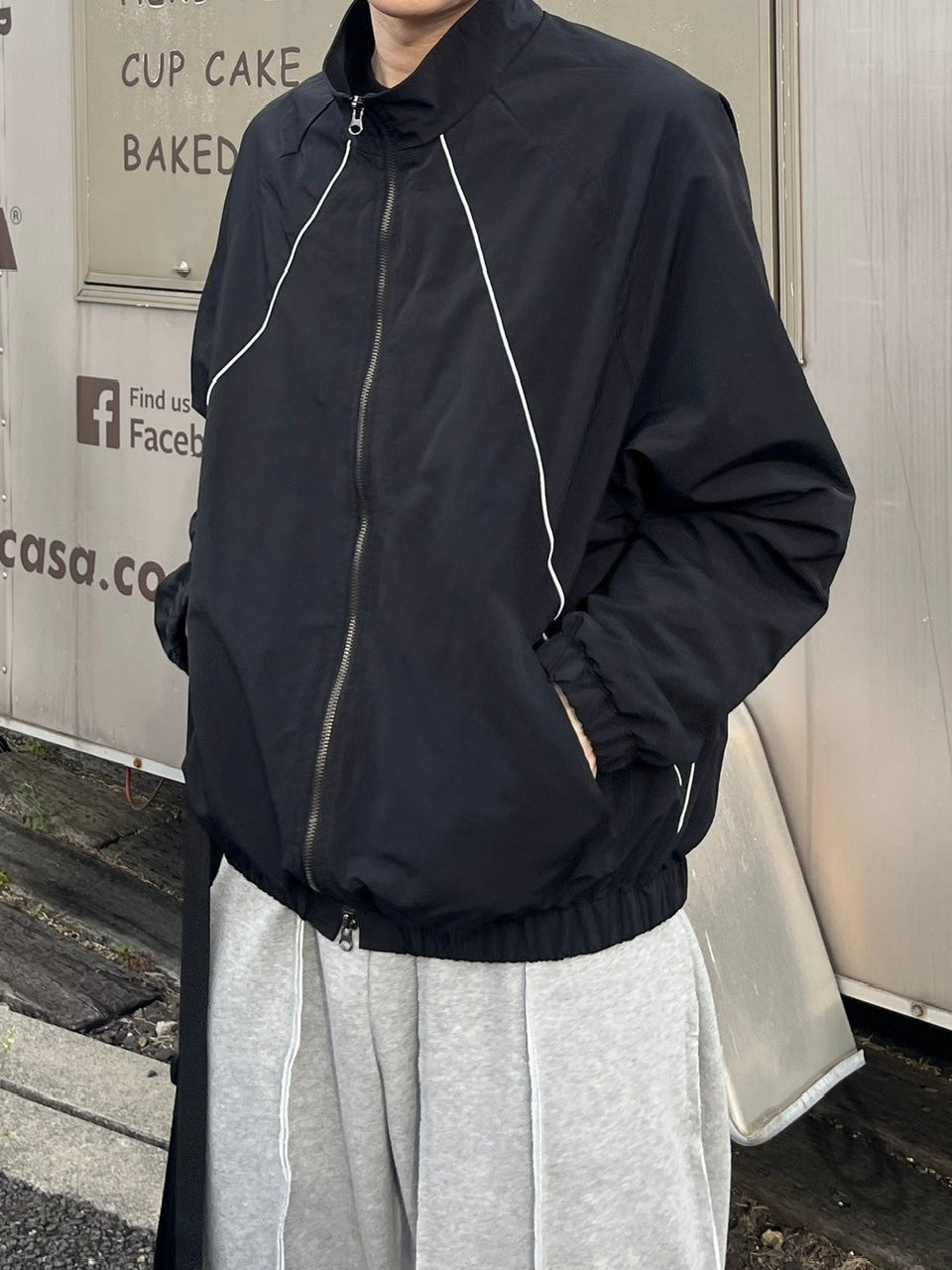 受注制【youll】piping nylon jacket (2color)