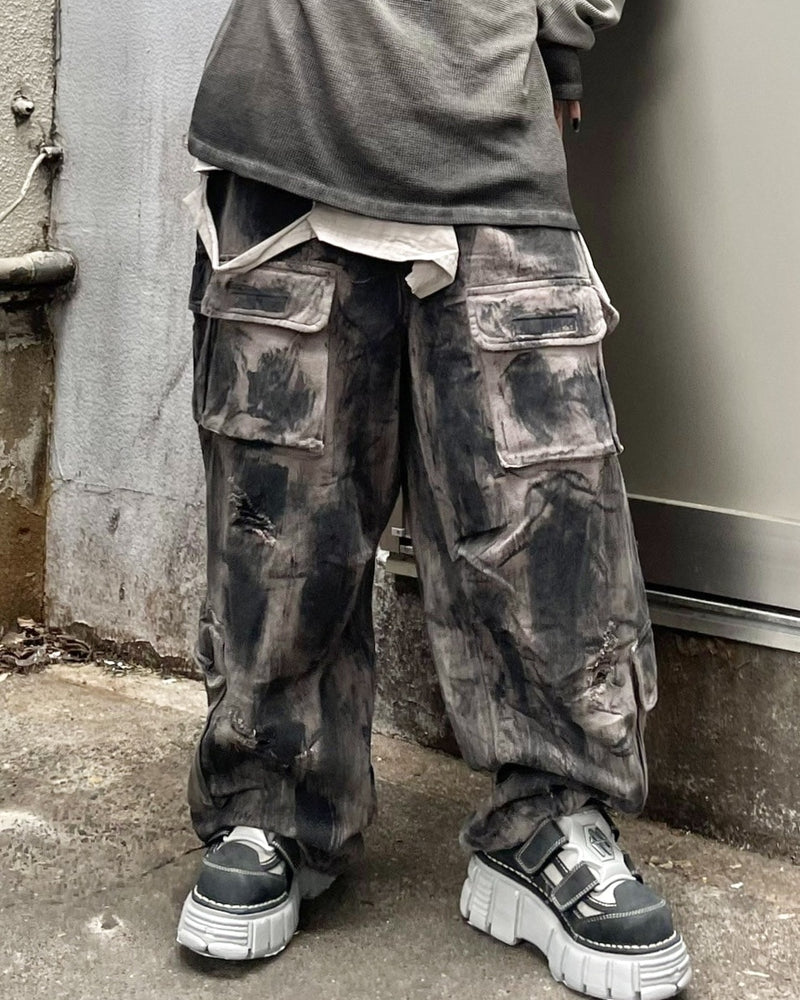 受注制【Never mind the XU】pocket cargo denim pants 4 / 【ネバーマインドザエックスユー】ポケットカーゴワイドデニムパンツ