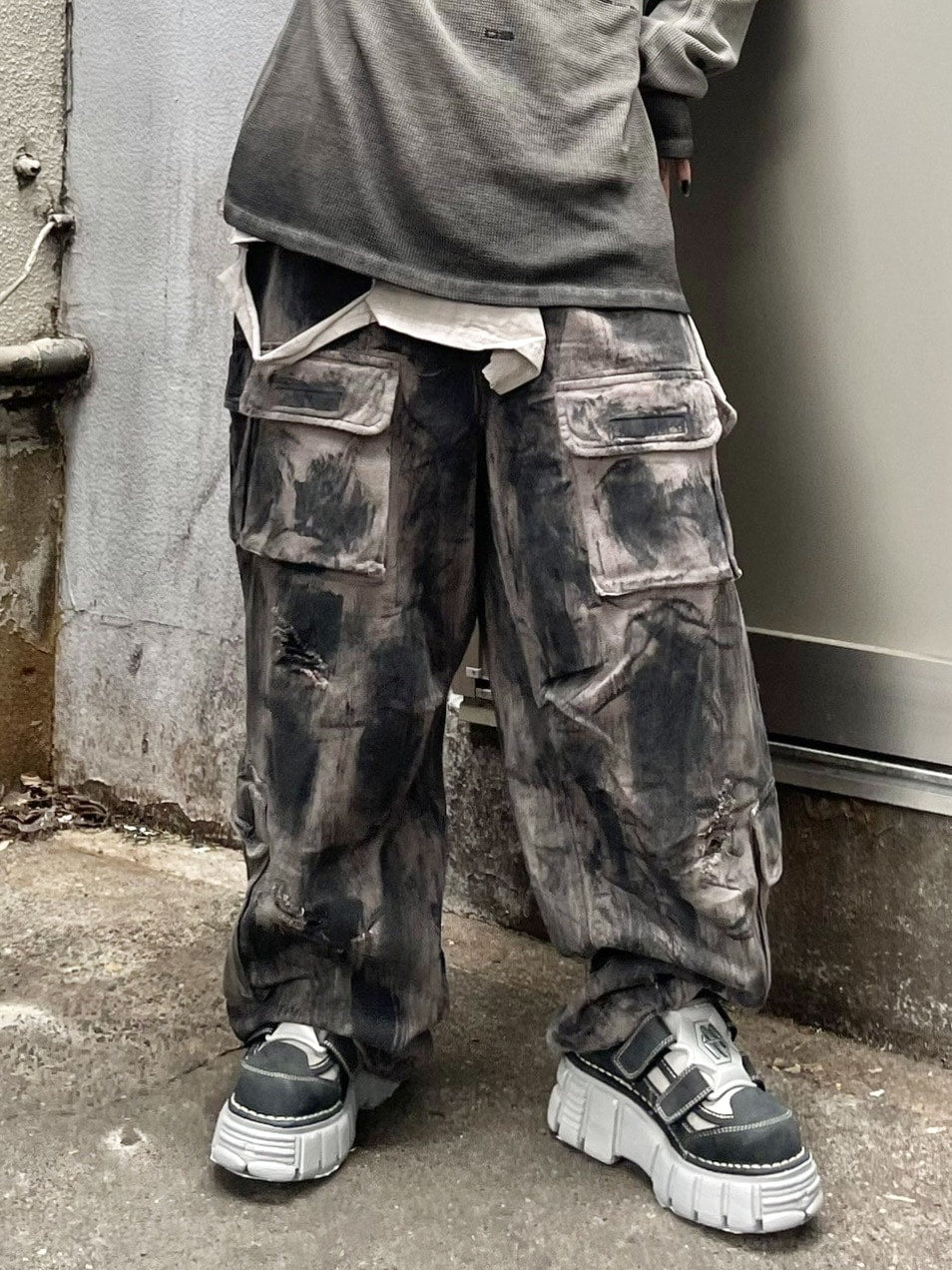 受注制【Never mind the XU】pocket cargo denim pants 4 / 【ネバーマインドザエックスユー】ポケットカーゴワイドデニムパンツ