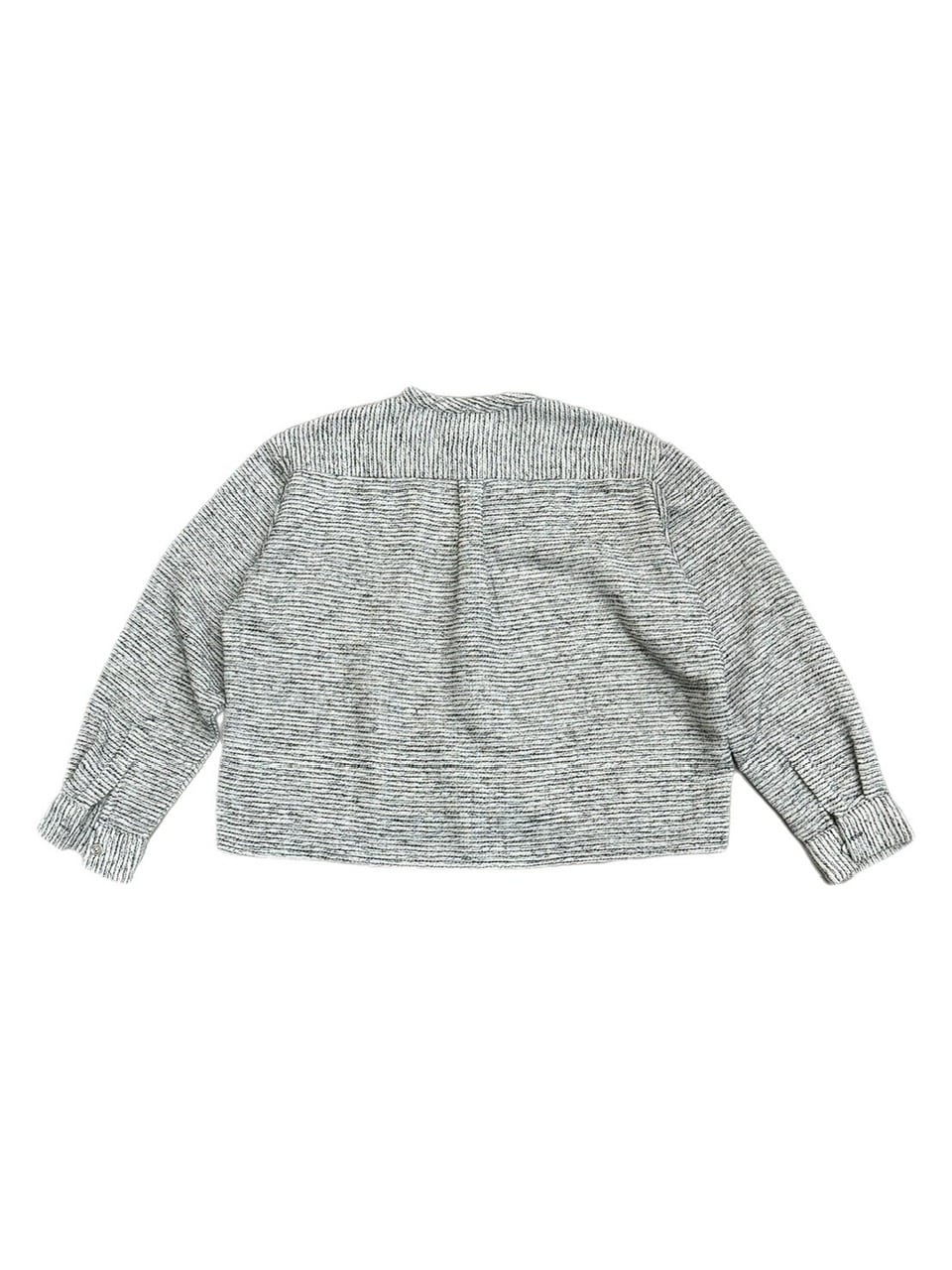 受注制【Chikashitsu +】no collar light tweed shirt (2color)