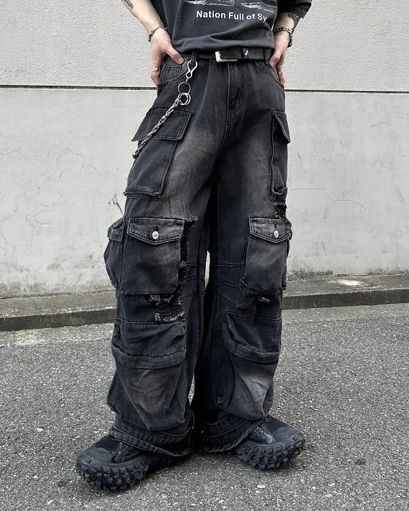 大阪店WEB限定【Chikashitsu +】utility cargo denim pants