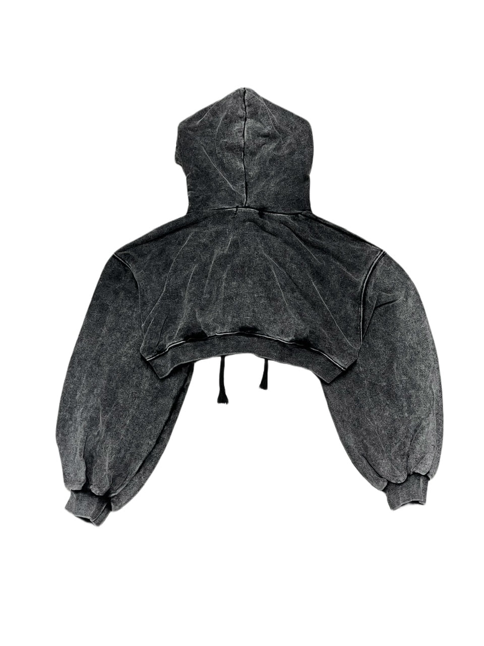 【Never mind the XU】washed crop zipup hoodie