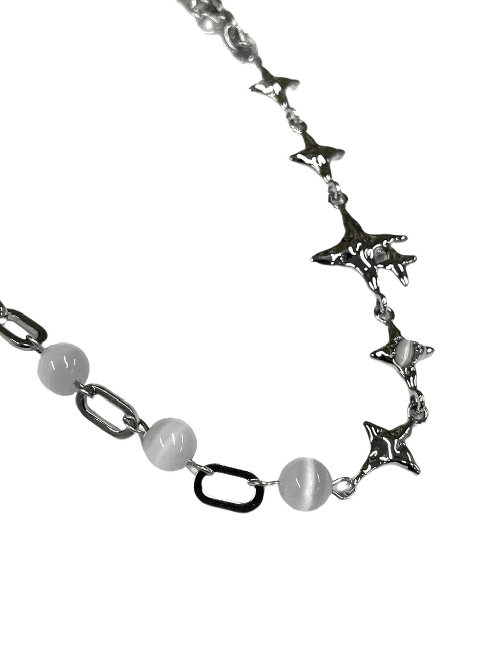 受注制【Never mind the XU】galaxy chain necklace / 【ネバーマインドザエックスユー】ギャラクシーチェーンネックレスシルバーネックレス