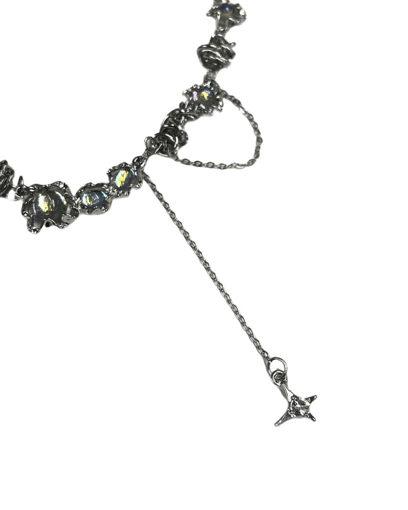 受注制【Never mind the XU】stone design necklace / 【ネバーマインドザエックスユー】ストーンデザインネックレスシルバーネックレス