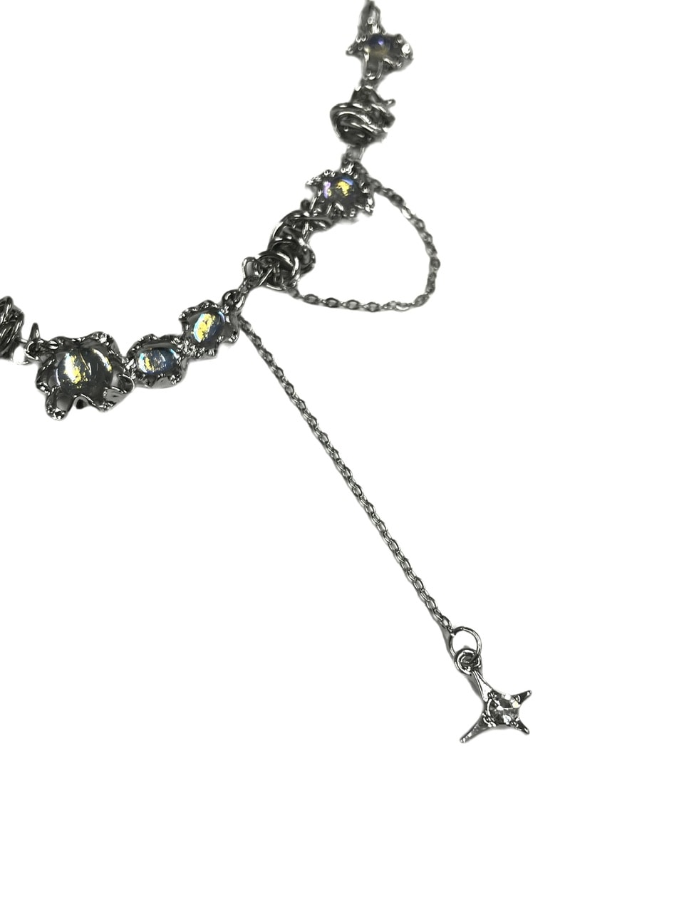 受注制【Never mind the XU】stone design necklace / 【ネバーマインドザエックスユー】ストーンデザインネックレスシルバーネックレス