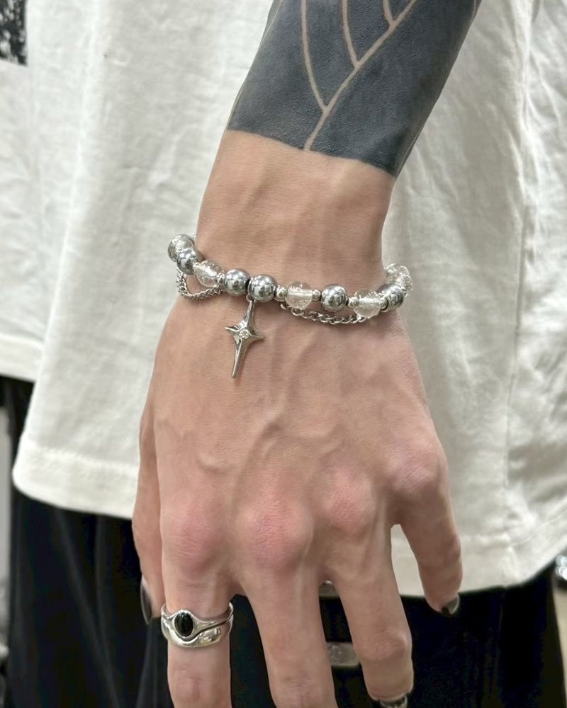 受注制【Never mind the XU】galaxy chain bracelet / 【ネバーマインドザエックスユー】ギャラクシーチェーンブレスレットシルバーブレスレット