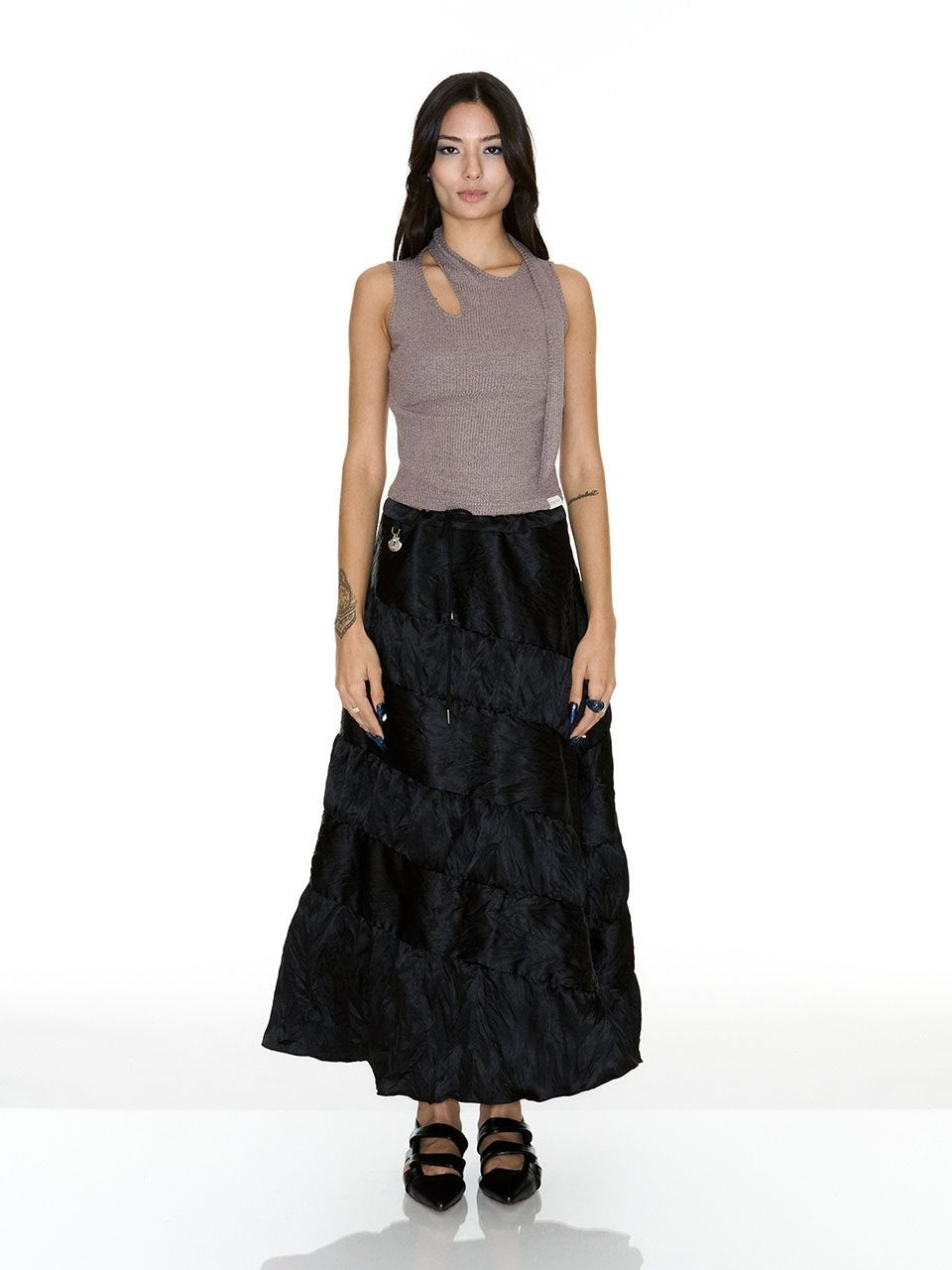 【SETSETSET】SLEEVELESS TIE NECK / 【セットセットセット】タイタンクトップ